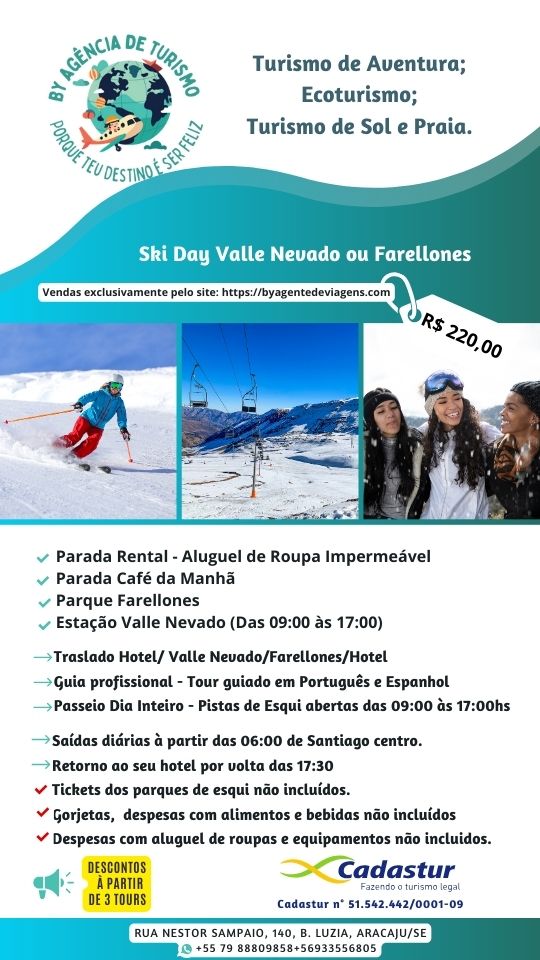 Ski Day em Valle Nevado ou Farellones